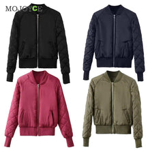 Women Warm Black Bomber Jacket Short Thin Padded Baseball Pilot Bomber Coat Outerwear Army Jacket Biker Coat Women Basic Coats ELY