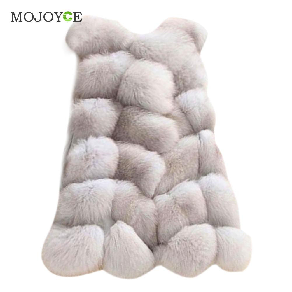 Women Warm Outwear Slim Vest Faux Fox Fur Waistcoat Jacket Coat 1STL ELY