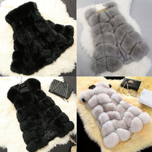 Women Warm Outwear Slim Vest Faux Fox Fur Waistcoat Jacket Coat 1STL ELY