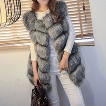 Women Warm Outwear Slim Vest Faux Fox Fur Waistcoat Jacket Coat 1STL ELY