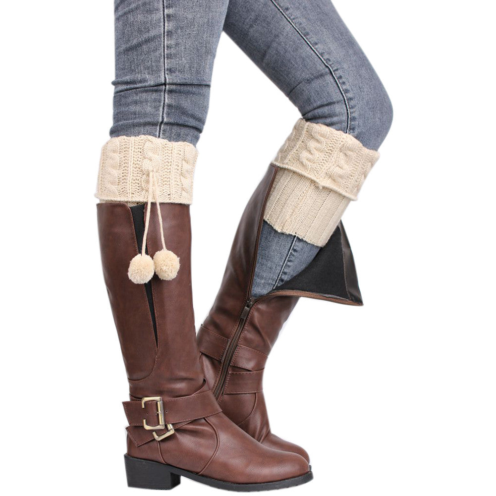 Women Crochet Knitted Stocking Footless Leg Warmers Boot 5 Colors Boot Cover Elastic Thigh High Cuffs Leg Warmers ELY