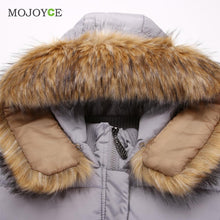 Women's Long Down Coat Thick Slim Hooded Plus Size Women Down Cotton Parka Long Fur Collar Hooded Coat Jacket Outwear ELY