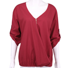 Women's V Neck Short Sleeve Shirt Loose Casual Blouse Tee Tops 1STL ELY