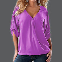 Women's V Neck Short Sleeve Shirt Loose Casual Blouse Tee Tops 1STL ELY
