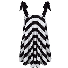 Womens Dresses Black White Stripe Dresses Style Beach Dress Sleeveless Sundress Plus Size Dress 1STL ELY