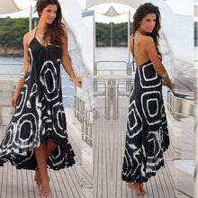 Womens Party Dress Boho Beach Long Dresses Spaghetti Strap Striped Style Casual Beach Sundress 1STL ELY