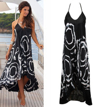 Womens Party Dress Boho Beach Long Dresses Spaghetti Strap Striped Style Casual Beach Sundress 1STL ELY