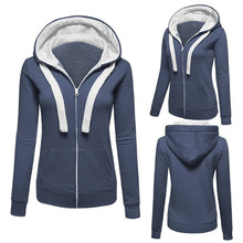 Womens Plain Hooded Jumper Jacket Fleece Long Sleeves Zip Top Warm Hoodie Sweatshirt Hooded Jacket Coat Clothing ELY