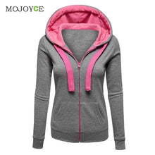 Womens Plain Hooded Jumper Jacket Fleece Long Sleeves Zip Top Warm Hoodie Sweatshirt Hooded Jacket Coat Clothing ELY