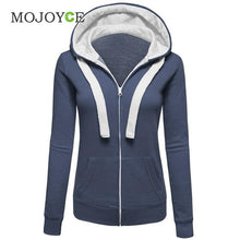 Womens Plain Hooded Jumper Jacket Fleece Long Sleeves Zip Top Warm Hoodie Sweatshirt Hooded Jacket Coat Clothing ELY