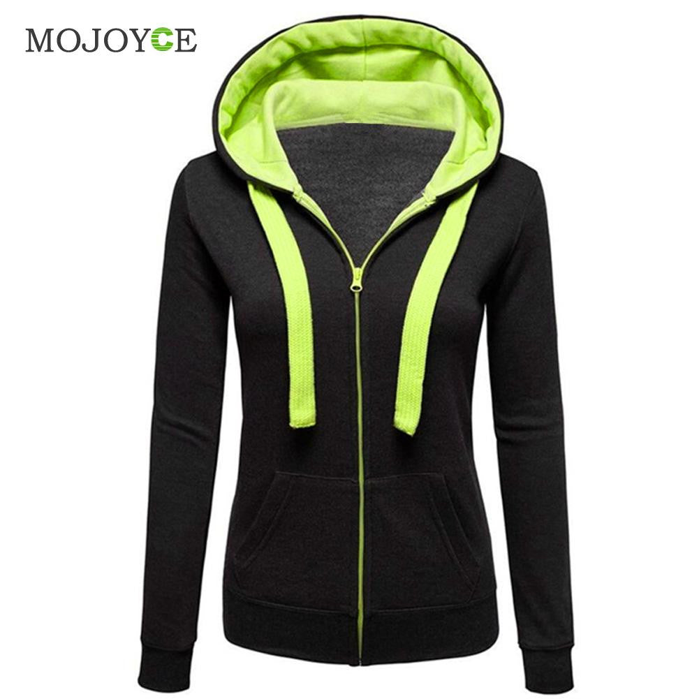 Womens Plain Hooded Jumper Jacket Fleece Long Sleeves Zip Top Warm Hoodie Sweatshirt Hooded Jacket Coat Clothing ELY