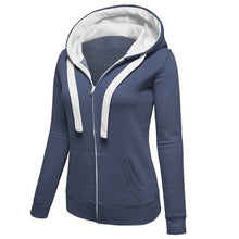 Womens Plain Hooded Jumper Jacket Fleece Long Sleeves Zip Top Warm Hoodie Sweatshirt Hooded Jacket Coat Clothing ELY