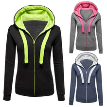 Womens Plain Hooded Jumper Jacket Fleece Long Sleeves Zip Top Warm Hoodie Sweatshirt Hooded Jacket Coat Clothing ELY