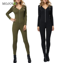 Womens Tight Bodysuit Club Rompers Bodycon Hooded Long Sleeve Jumpsuit Playsuit Bodycon Jumpsuit Combinaison Femme Rompers Women ELY