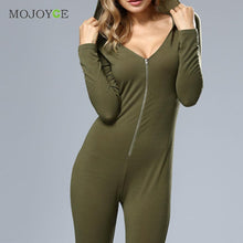 Womens Tight Bodysuit Club Rompers Bodycon Hooded Long Sleeve Jumpsuit Playsuit Bodycon Jumpsuit Combinaison Femme Rompers Women ELY