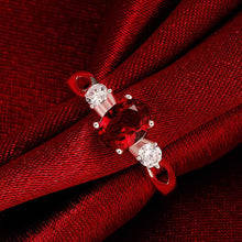 aliexpress silver rings insets gem opal ruby jewelry FSPR 6 ELY