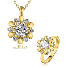 best friends Austrian Crystal jewelry set flower crystal cat necklace+ring Jewelry European Style SMTPS431 ELY