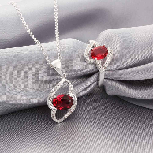 best friends silver jewelry set insets 8-shape necklace+ring jewellery FSPS 1 ELY