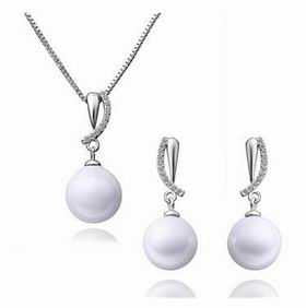 exo simulated pearl jewelry set beads lm necklace+earrings charms NPLS 38 ELY