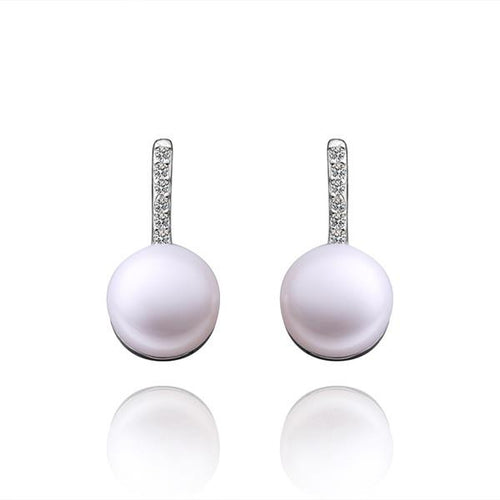 jewelry pearl earing 925 silver jewelry beads stud earrings pendientes bear wedding decoration ELY
