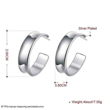 half Round stud Earings silver plated jewelry earrings silver plated earrings 78 ELY