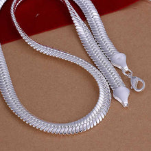 silver plated Chain 1 M Flat Snake Necklaces Pendants Men jewelry 2 9 ELY