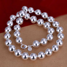 silver plated Chain 14mm Beads Necklaces Pendants Men jewelry 68 ELY