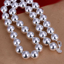 silver plated Chain 14mm Beads Necklaces Pendants Men jewelry 68 ELY