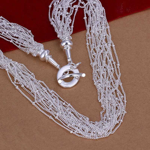 silver plated Chain 18 line Links TO Necklaces Pendants Men jewelry 19 ELY