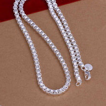 silver plated Chain 4mm/2 inch Box Chain Necklaces Pendants Men jewelry 16 ELY
