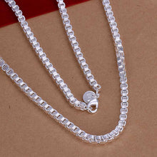 silver plated Chain 4mm/2 inch Box Chain Necklaces Pendants Men jewelry 16 ELY