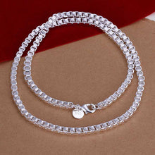 silver plated Chain 4mm/2 inch Box Chain Necklaces Pendants Men jewelry 16 ELY