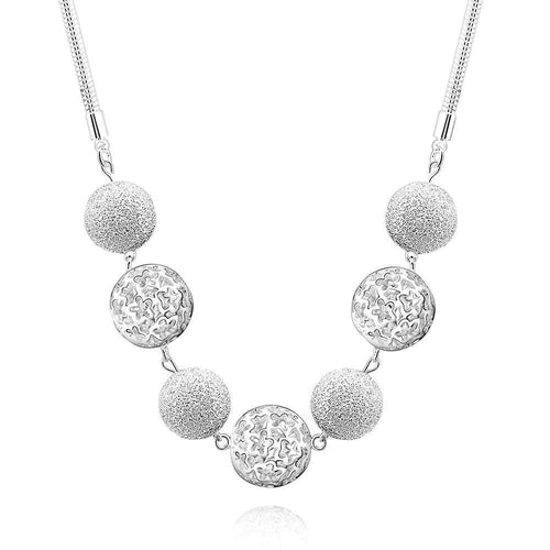 silver plated Chain 7 ball meet Necklaces Pendants Men jewelry 68 ELY