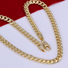 silver plated Chain 7mm Golden Sideways Necklaces Pendants Men jewelry 238 ELY