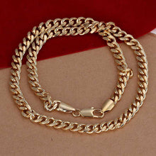 silver plated Chain 7mm Golden Sideways Necklaces Pendants Men jewelry 238 ELY