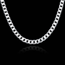 silver plated Chain 8M/2 inch Flat Sideways Necklaces Pendants Men jewelry 34 ELY