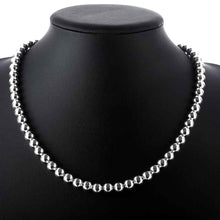 silver plated Chain 8mm Beads Necklaces Pendants Men jewelry 111 ELY