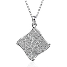 silver plated Chain A square Necklaces Pendants Men jewelry 671 ELY