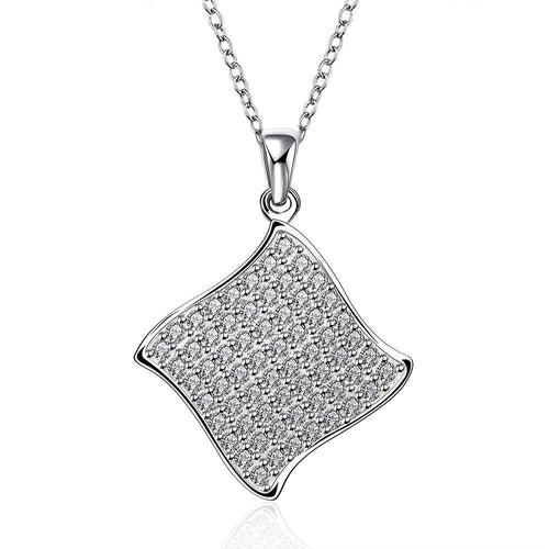 silver plated Chain A square Necklaces Pendants Men jewelry 671 ELY