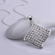 silver plated Chain A square Necklaces Pendants Men jewelry 671 ELY