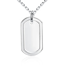 silver plated Chain Big Nameplate Pendant Necklaces Pendants Men jewelry 273 ELY