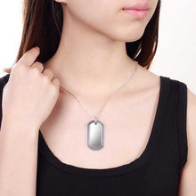 silver plated Chain Big Nameplate Pendant Necklaces Pendants Men jewelry 273 ELY