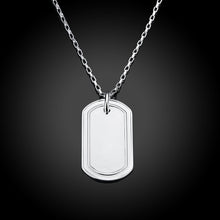 silver plated Chain Big Nameplate Pendant Necklaces Pendants Men jewelry 273 ELY