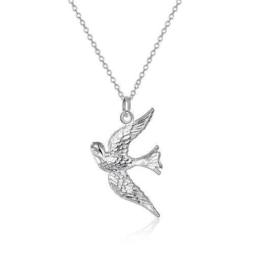 silver plated Chain Birds Pendant Necklaces Pendants Men jewelry 151 ELY