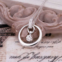 silver plated Chain Circle Round Crystal Necklaces Pendants Men jewelry 383 ELY