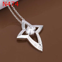 silver plated Chain Crystal Necklaces Pendants Men jewelry 474 ELY