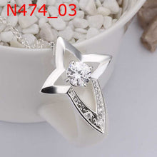 silver plated Chain Crystal Necklaces Pendants Men jewelry 474 ELY