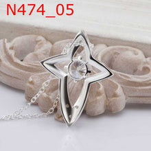 silver plated Chain Crystal Necklaces Pendants Men jewelry 474 ELY