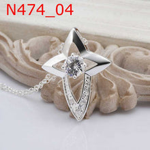 silver plated Chain Crystal Necklaces Pendants Men jewelry 474 ELY