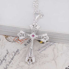 silver plated Chain Insets Cross Pendant Necklaces Pendants Men jewelry 396 ELY